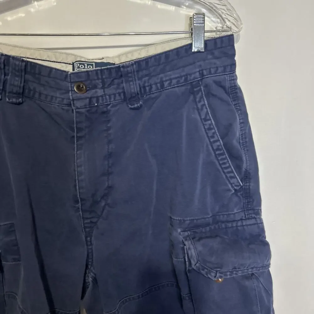 Ralph Lauren Men's Classic Polo Chino 10” Inseam Heavy Blue Cargo Shorts 32”